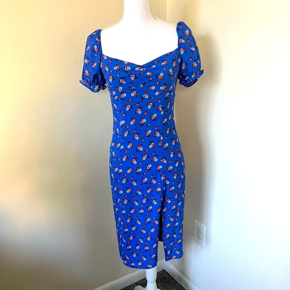 Blue Floral City Triangles Dress